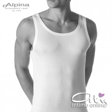 Canottiera intima uomo Alpina Spalla Larga FiloScozia Pack. 3Pz