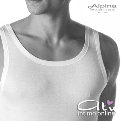 Canottiera intima uomo Alpina Spalla Larga FiloScozia Pack. 3Pz