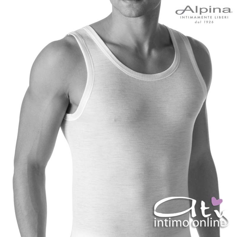 Canottiera intima uomo Alpina Spalla Larga Lana vergine Leggera