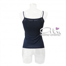 Canottiera intima donna spalla stretta in Bamboo Smeraldo