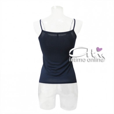 Canottiera intima donna spalla stretta in Bamboo Smeraldo