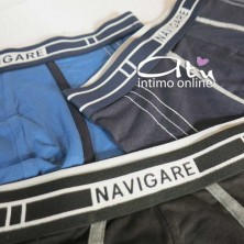 Navigare intimo Boxer BB21031Z Tris liscio con disegni sottili sui fianchi