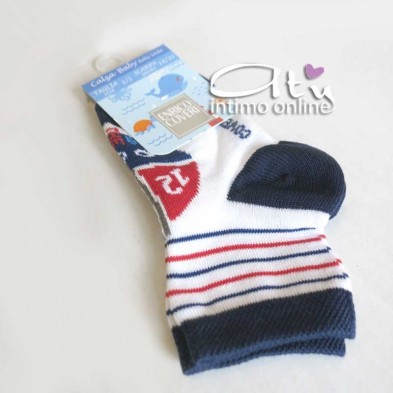 Calzino in cotone bambino Estivo Coveri con cagnolino su barca