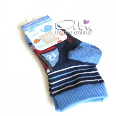 Calzino in cotone bambino Estivo Coveri con cagnolino su barca