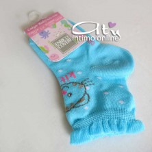 Calzini bambina in cotone Estivo Coveri a pois e micetto Pack 3 PZ