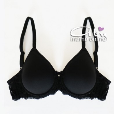 Reggiseno balconetto in pizzo fiori SièLei intimo Allure coppa liscia