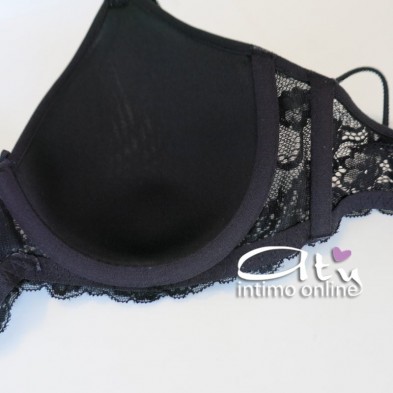 Reggiseno balconetto in pizzo fiori SièLei intimo Allure coppa liscia