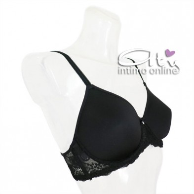 Reggiseno balconetto in pizzo fiori SièLei intimo Allure coppa liscia