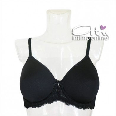 Reggiseno balconetto in pizzo fiori SièLei intimo Allure coppa liscia