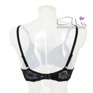 Reggiseno balconetto in pizzo fiori SièLei intimo Allure coppa liscia