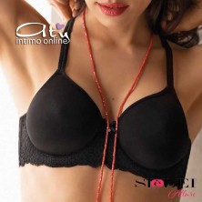 Reggiseno balconetto in pizzo fiori SièLei intimo Allure coppa liscia