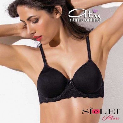 Reggiseno balconetto in pizzo fiori SièLei intimo Allure coppa liscia
