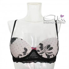 Jadea reggiseno Balconcino e brasiliana intimo pois e fiori cotone e pizzo