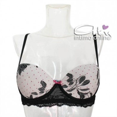 Jadea reggiseno Balconcino e brasiliana intimo pois e fiori cotone e pizzo