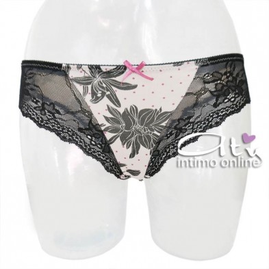 Jadea reggiseno Balconcino e brasiliana intimo pois e fiori cotone e pizzo