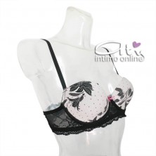 Jadea reggiseno Balconcino e brasiliana intimo pois e fiori cotone e pizzo