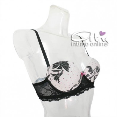 Jadea reggiseno Balconcino e brasiliana intimo pois e fiori cotone e pizzo