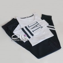 Pigiama Jadea J3137 bianco e blu scuro pigiami donna