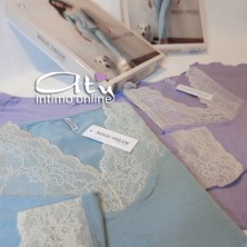 Pigiama online estivo donne acqua marina o lavanda con pizzo MagicDream