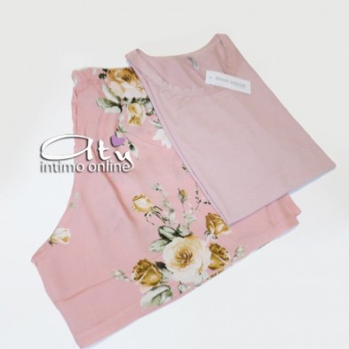 Pigiama donna estivo MagicDream nightwear fibra bambù pantaloncino floreale