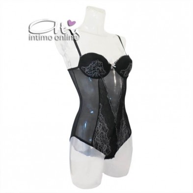 Jadea body intimo donna Chic in tulle coppe balconetto