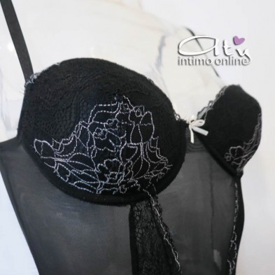 Jadea body intimo donna Chic in tulle coppe balconetto