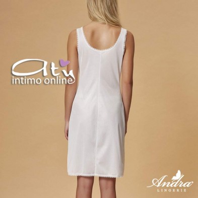 sottoveste bianca seta e nera Andra Lingerie 84 spalla larga con pizzo