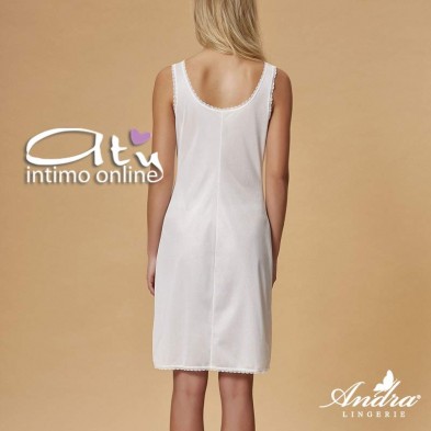 sottoveste bianca seta nera Andra Lingerie 80 spalla larga con pizzo