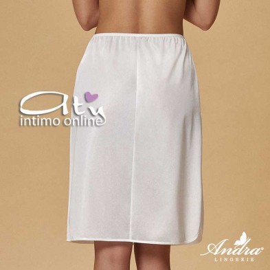 Andra Lingerie 025 Sottogonna bianca nera grigia seta donna con bordo liscio