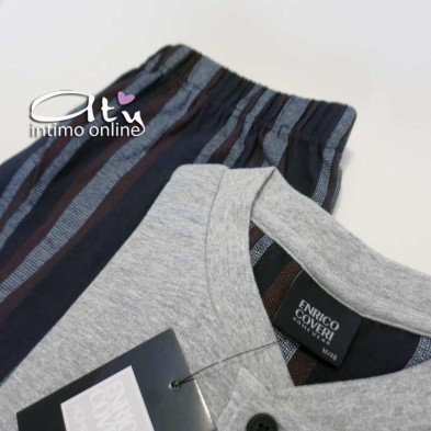 Pigiama estivo Coveri uomo intimo notte  Sport line homewear righe verticali