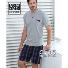 Pigiama estivo Coveri uomo intimo notte  Sport line homewear righe verticali