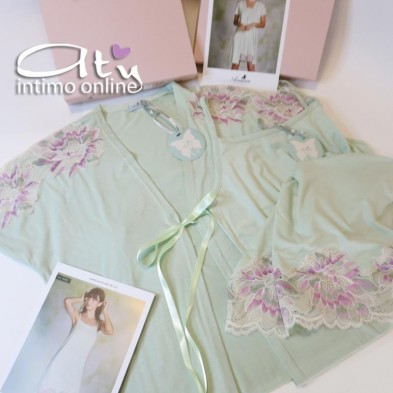 Camicia da notte + vestaglia estiva Andra Lingerie made in Italy
