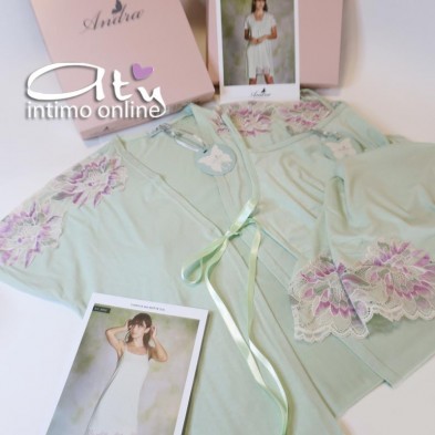 Camicia da notte + vestaglia estiva Andra Lingerie made in Italy