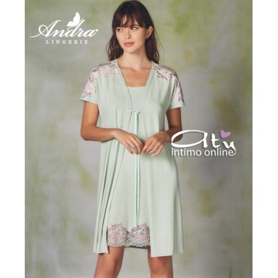 Camicia da notte + vestaglia estiva Andra Lingerie made in Italy