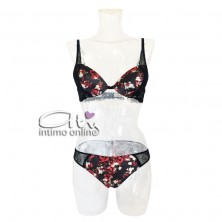 Lormar completo intimo con reggiseno push-up + slip brasiliana