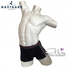 Navigare boxer Tris liscio con elastico esterno Nero, navy, grigio