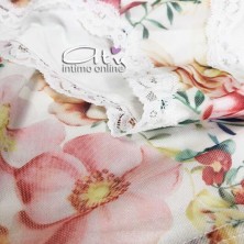 Jadea Chic top + mutandina donna tulle floreale