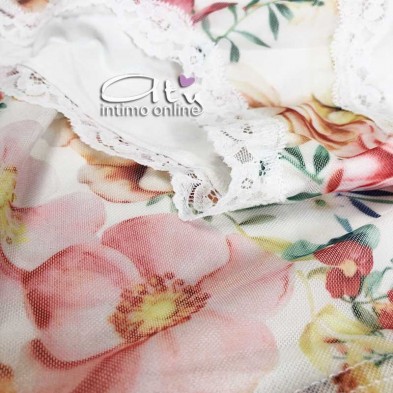 Jadea Chic top + mutandina donna tulle floreale