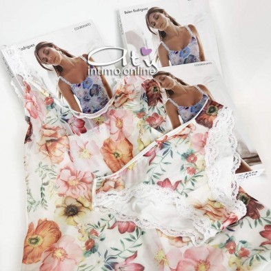 Jadea Chic top + mutandina donna tulle floreale