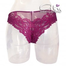 Completo reggiseno balconcino in pizzo rubino + brasiliano intimo