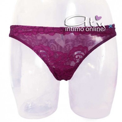 Completo reggiseno balconcino in pizzo rubino + brasiliano intimo