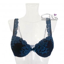 Jadea moda chic completino nero e pizzo petrolio