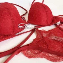 Lormar completo rosso con reggiseno e brasiliana sexy