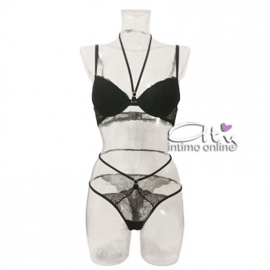 Lormar completo rosso con reggiseno e brasiliana sexy