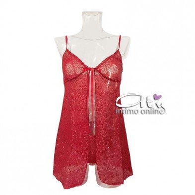 Jadea babydoll rosso sparkle Christmas + brasiliano