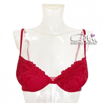 Completo con reggiseno Pushup rosso Infiore