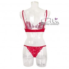 Completo con reggiseno Pushup rosso Infiore