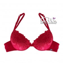 Completo con reggiseno Pushup rosso Infiore