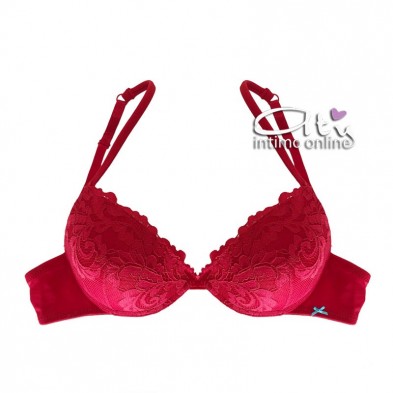 Completo con reggiseno Pushup rosso Infiore
