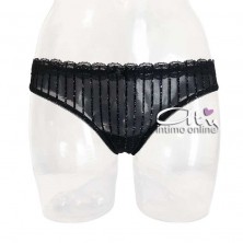 Jadea completo push-up con brillanti righe floccate glitter